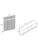 Composição Milo Bancada E Painel Para 65 Polegadas Com Portas - Madetec Cinamomo Off White
