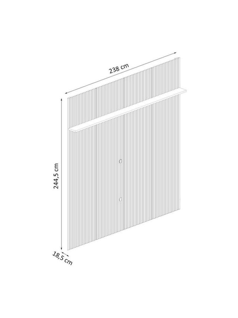 Composição Luna Bancada E Painel Para 75 Polegadas Com Portas - Madetec Cinamomo Off White