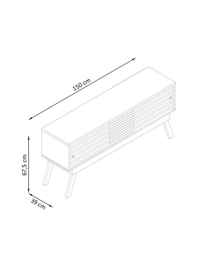 Composição Frizz New Premium Bancada E Painel Para 65 Polegadas Com Portas - Madetec Cumaru Opala