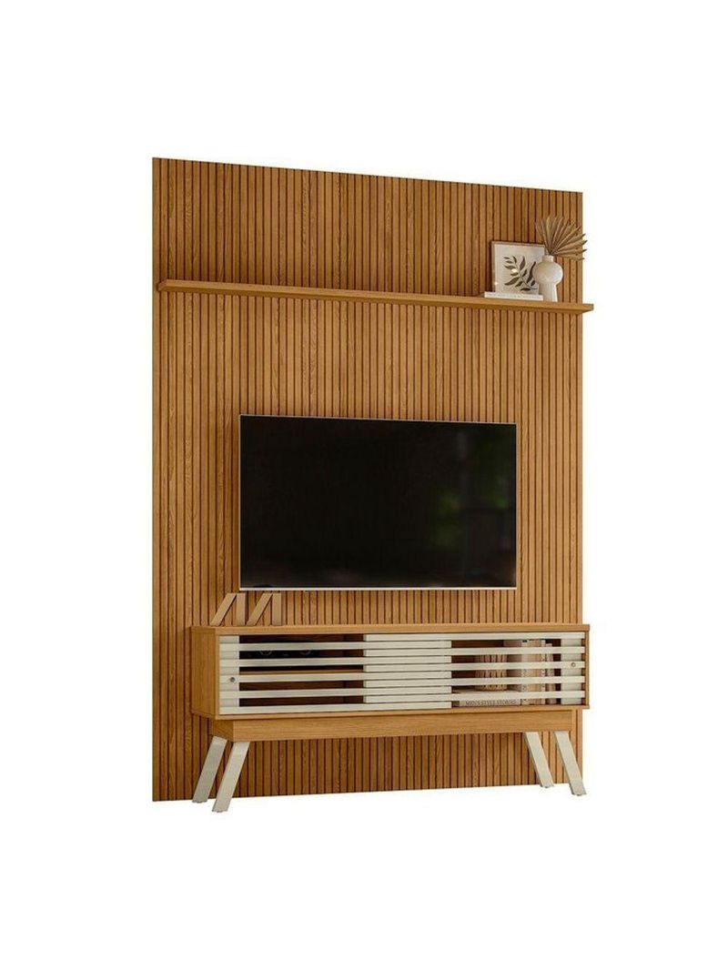 Composição Frizz New Premium Bancada E Painel Para 65 Polegadas Com Portas - Madetec Cumaru Opala