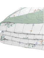 Cobre Leito Tecebem Solteiro Malha 100% Algodão Estampado Em Matelasse Fran 170 X 240cm Verde