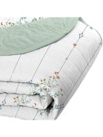 Cobre Leito Tecebem Solteiro Malha 100% Algodão Estampado Em Matelasse Fran 170 X 240cm Verde