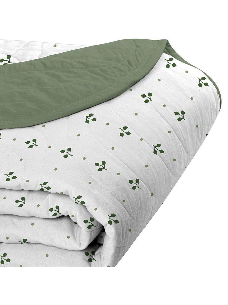 Cobre Leito Tecebem Solteiro Malha 100% Algodão Estampado Em Matelasse Hugo 170 X 240cm Oliva