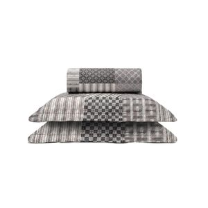 Cobre Leito Buettner Casal Microfibra Renove Estampado Austria 3 Peças Cinza