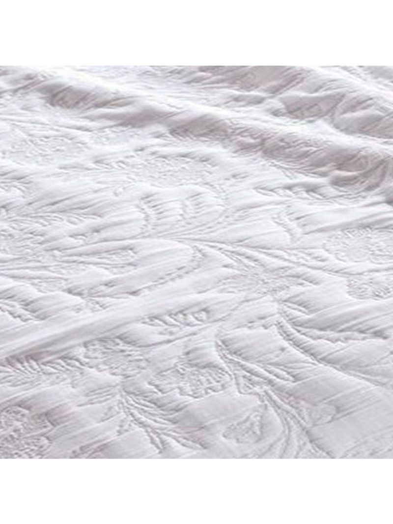 Cobre Leito Buettner Queen Jacquard Dupla Face Cenário Estampado Ravena 3 Peças Branco
