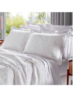 Cobre Leito Buettner Queen Jacquard Dupla Face Cenário Estampado Ravena 3 Peças Branco