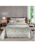 Cobre Leito Buettner Casal Microfibra Renove Estampado Joana 3 Peças Bege