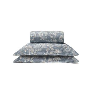 Cobre Leito Buettner Casal Microfibra Renove Estampado Paulina 3 Peças Azul