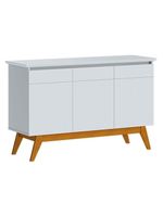 Aparador Para Sala Buffet Classic 3 Portas Branco Acetinado - Imcal