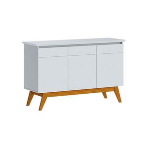 Aparador Para Sala Buffet Classic 3 Portas Branco Acetinado - Imcal