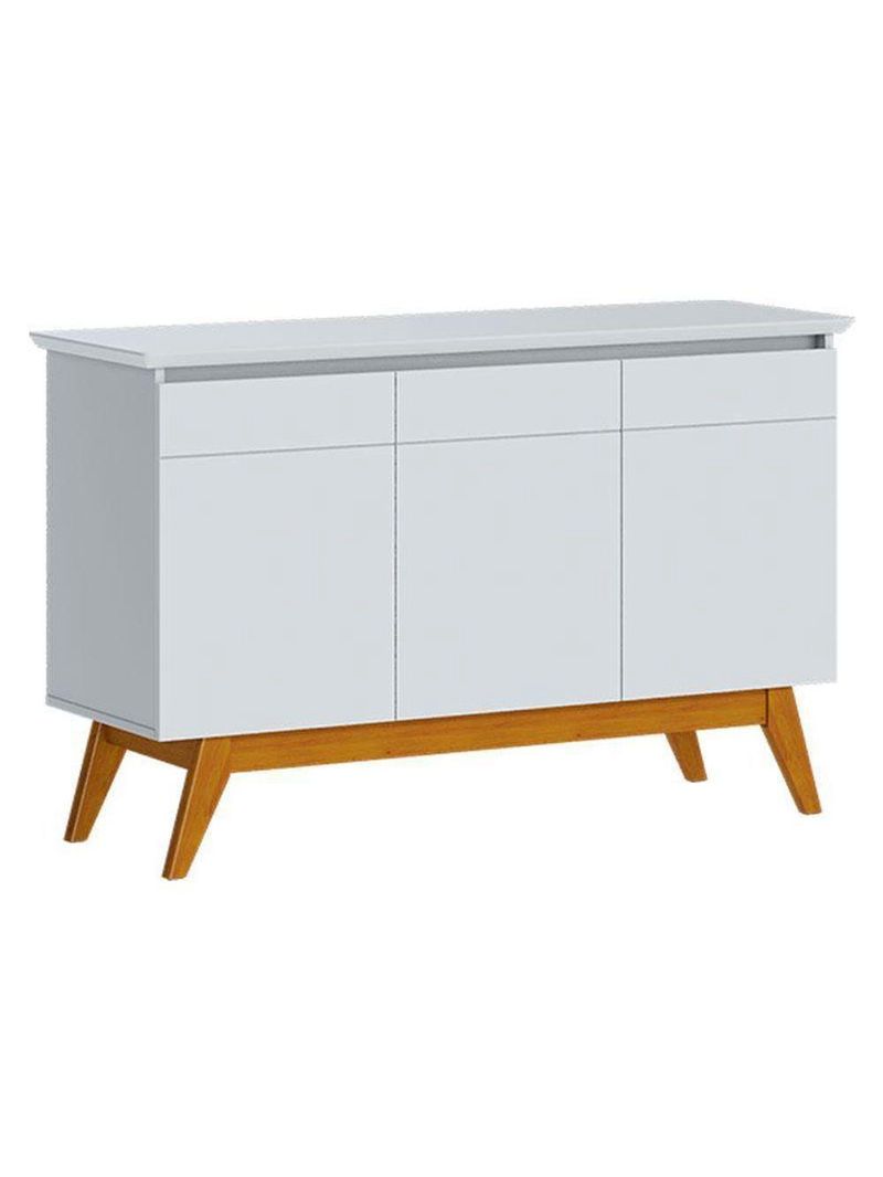 Aparador Para Sala Buffet Classic 3 Portas Branco Acetinado - Imcal