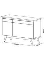 Aparador Para Sala Buffet Classic 3 Portas Branco Acetinado - Imcal