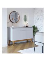 Aparador Para Sala Buffet Classic 3 Portas Branco Acetinado - Imcal