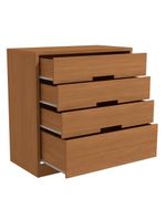 Cômoda 4 Gavetas + 2 Mesas de Cabeceira 2 Gavetas – Kappesberg S82224 – Cor Canela