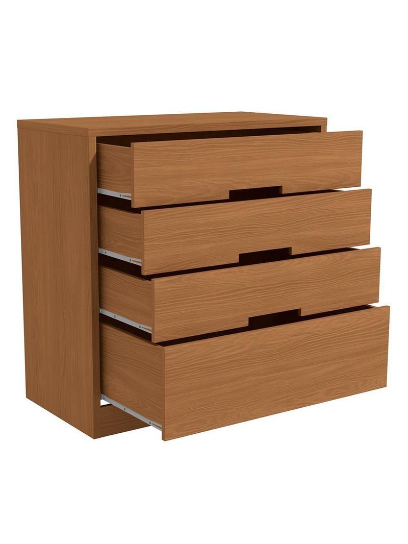 Cômoda 4 Gavetas + 2 Mesas de Cabeceira 2 Gavetas – Kappesberg S82224 – Cor Canela