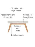 Aparador para Sala 1 Gaveta 136 cm Riviera – Colibri – Cor Off White/Freijó