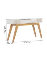 Aparador para Sala 1 Gaveta 136 cm Riviera – Colibri – Cor Off White/Freijó