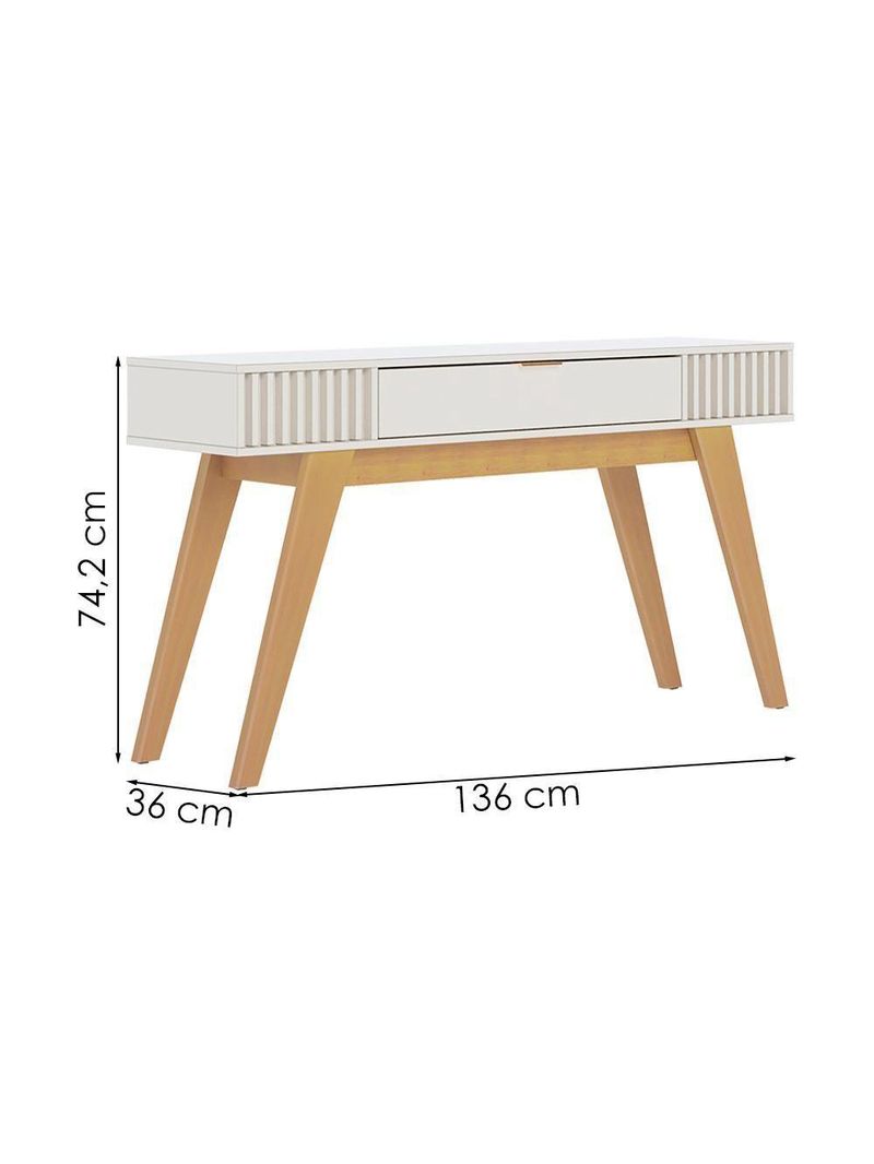 Aparador para Sala 1 Gaveta 136 cm Riviera – Colibri – Cor Off White/Freijó