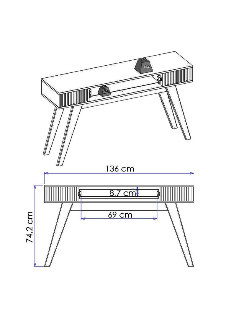 Aparador para Sala 1 Gaveta 136 cm Riviera – Colibri – Cor Off White/Freijó