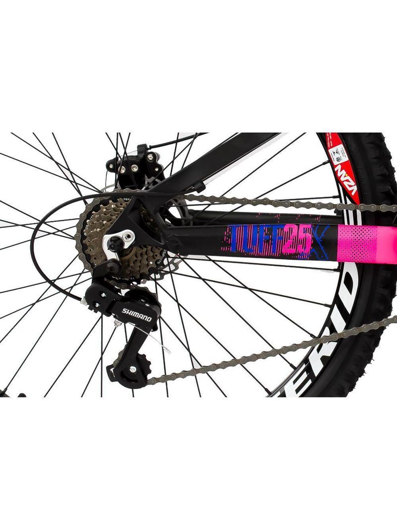 Bicicleta X TUFF25 Freeride Aro 26 Preto Rosa 21V Viking