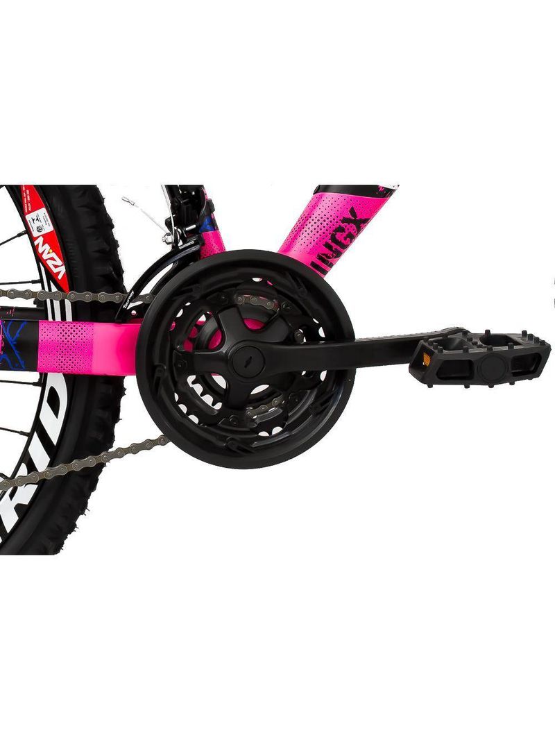 Bicicleta X TUFF25 Freeride Aro 26 Preto Rosa 21V Viking