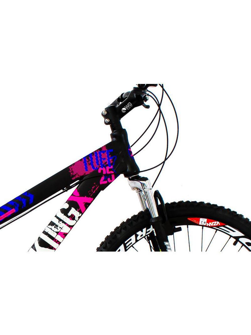 Bicicleta X TUFF25 Freeride Aro 26 Preto Rosa 21V Viking