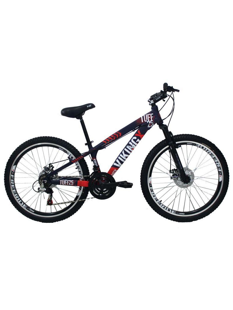 Bicicleta VikingX TUFF25 Aro 26 Freeride 21V Roxo/Laranja