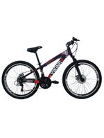 Bicicleta VikingX TUFF25 Aro 26 Freeride 21V Roxo/Laranja