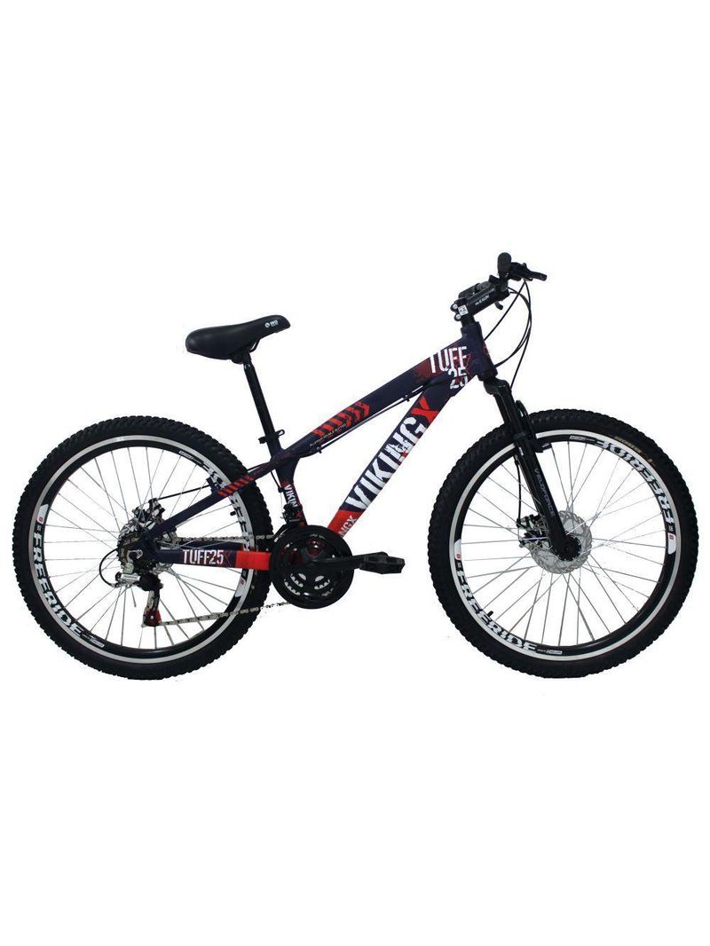 Bicicleta VikingX TUFF25 Aro 26 Freeride 21V Roxo/Laranja