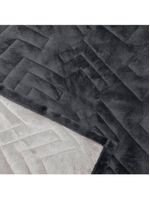 Cobertor Casal Buettner Flannel Plush Dupla Face – 220 cm x 240 cm – Metal Escuro / Metal Claro