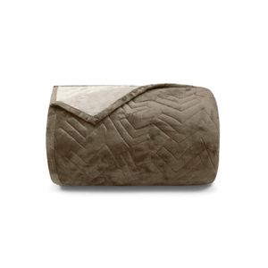 Cobertor Casal Buettner Flannel Plush Dupla Face – 220 cm x 240 cm – Chocolate Escuro / Chocolate Claro