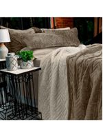 Cobertor Casal Buettner Flannel Plush Dupla Face – 220 cm x 240 cm – Chocolate Escuro / Chocolate Claro