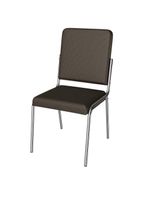 Kit 2 Cadeiras Cromada Sala Jantar 2C129CR Corino Kappesberg Marrom