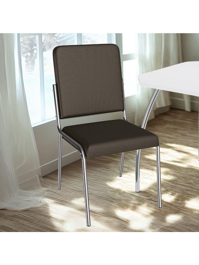 Kit 2 Cadeiras Cromada Sala Jantar 2C129CR Corino Kappesberg Marrom