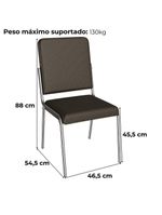 Kit 2 Cadeiras Cromada Sala Jantar 2C129CR Corino Kappesberg Marrom