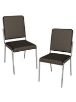 Kit 2 Cadeiras Cromada Sala Jantar 2C129CR Corino Kappesberg Marrom