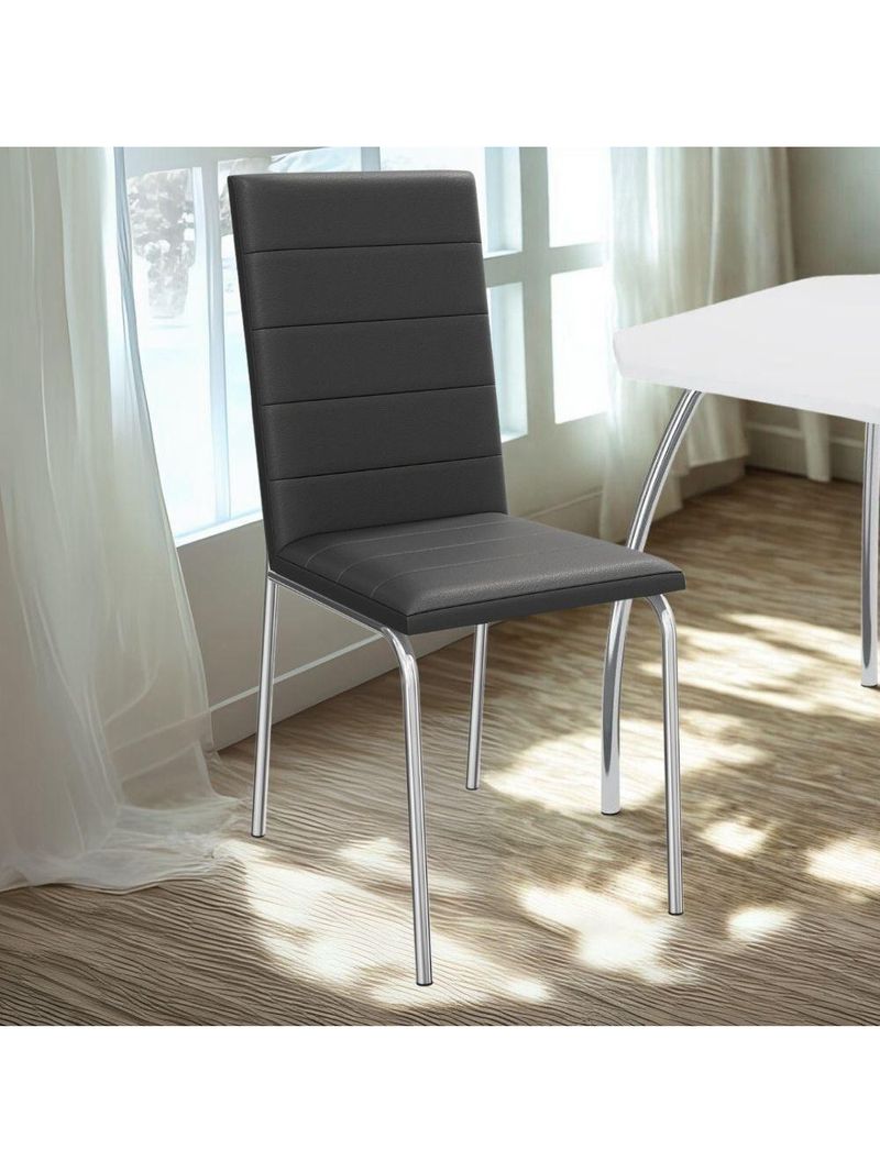 Kit 2 Cadeiras Cromada Sala Jantar 2C091CR Corino Kappesberg Marrom