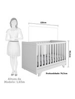 Jogo De Quarto Infantil Retrô Janelas Cômoda E Berço Branco Brilho - Móveis Peroba