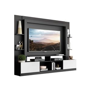 Estante para TV até 65" com 2 Portas Oslo – Multimóveis – Cor Preto/Branco – Modelo V3395
