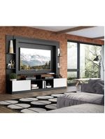 Estante para TV até 65" com 2 Portas Oslo – Multimóveis – Cor Preto/Branco – Modelo V3395