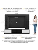 Estante para TV até 65" com 2 Portas Oslo – Multimóveis – Cor Preto/Branco – Modelo V3395