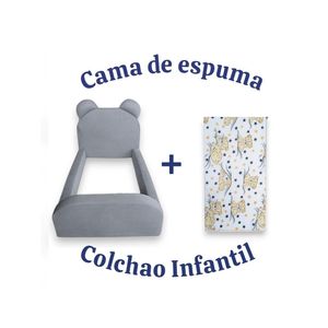 Cama Montessoriana Juvenil Soft com Colchão – Segura e Confortável – Cor Cinza