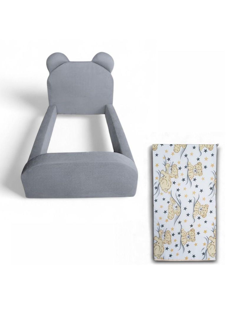 Cama Montessoriana Juvenil Soft com Colchão – Segura e Confortável – Cor Cinza