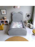 Cama Montessoriana Juvenil Soft com Colchão – Segura e Confortável – Cor Cinza