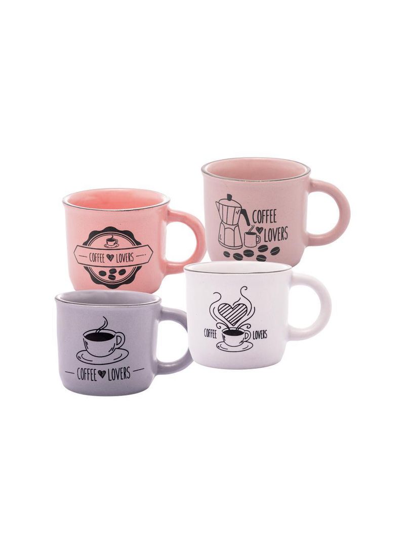 4 canecas de café wolff coffee lovers de cerâmica 60ml