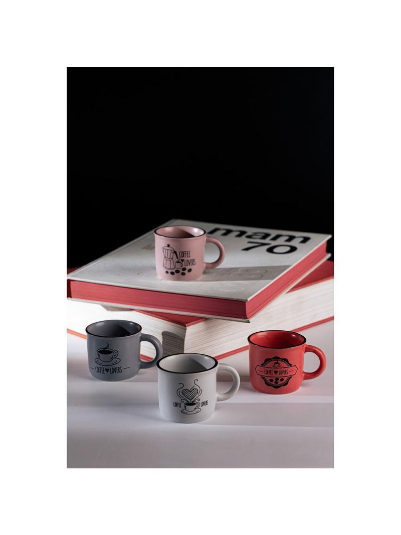 4 canecas de café wolff coffee lovers de cerâmica 60ml