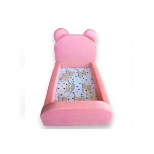 Cama Montessoriana Juvenil Menina Confortável Soft Com Colchão Rosa