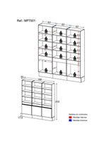 Armário/estante Escritório 3 Portas Multimóveis Mp7001 Branco/Dourado