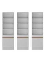 Armário/estante Escritório 3 Portas Multimóveis Mp7001 Branco/Dourado