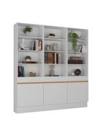 Armário/estante Escritório 3 Portas Multimóveis Mp7001 Branco/Dourado